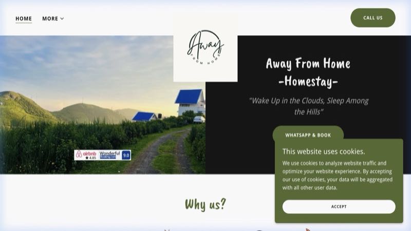 Away From Home website screenshot