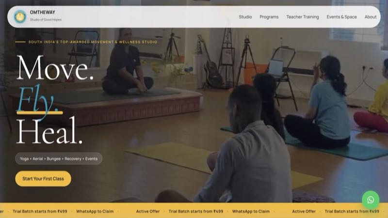 Om The Way website screenshot