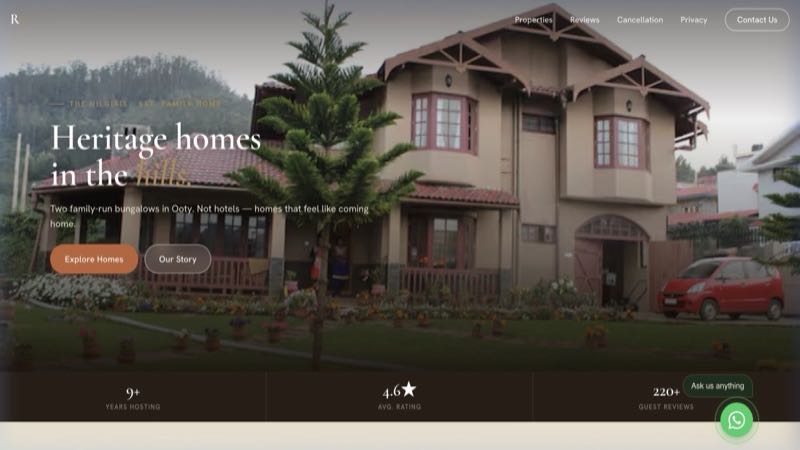 Reuben's Stay website screenshot