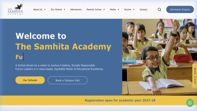 The Samhita Academy website screenshot